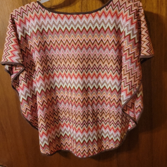 New Directions Orange Chevron Top - Picture 5 of 7